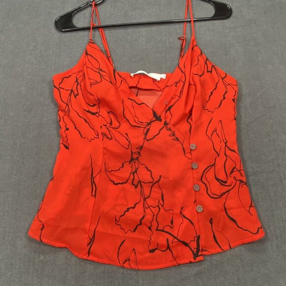 ASTR The Label Red Floral Sleeveless Button Front Camisole Top Womens Medium - Picture 1 of 9
